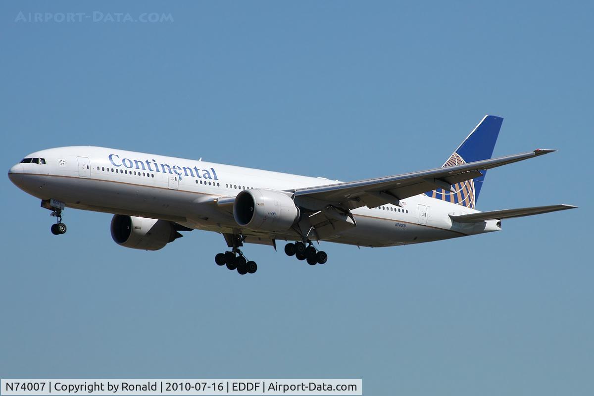 N74007, 1999 Boeing 777-224 C/N 29477, at fra