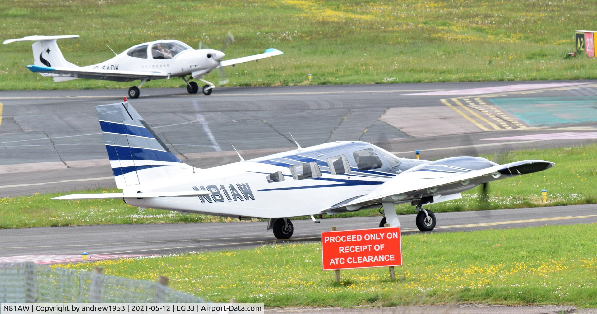 N81AW, 1981 Piper PA-34-220T C/N 34-8133107, N81AW at Gloucestershire Airport.