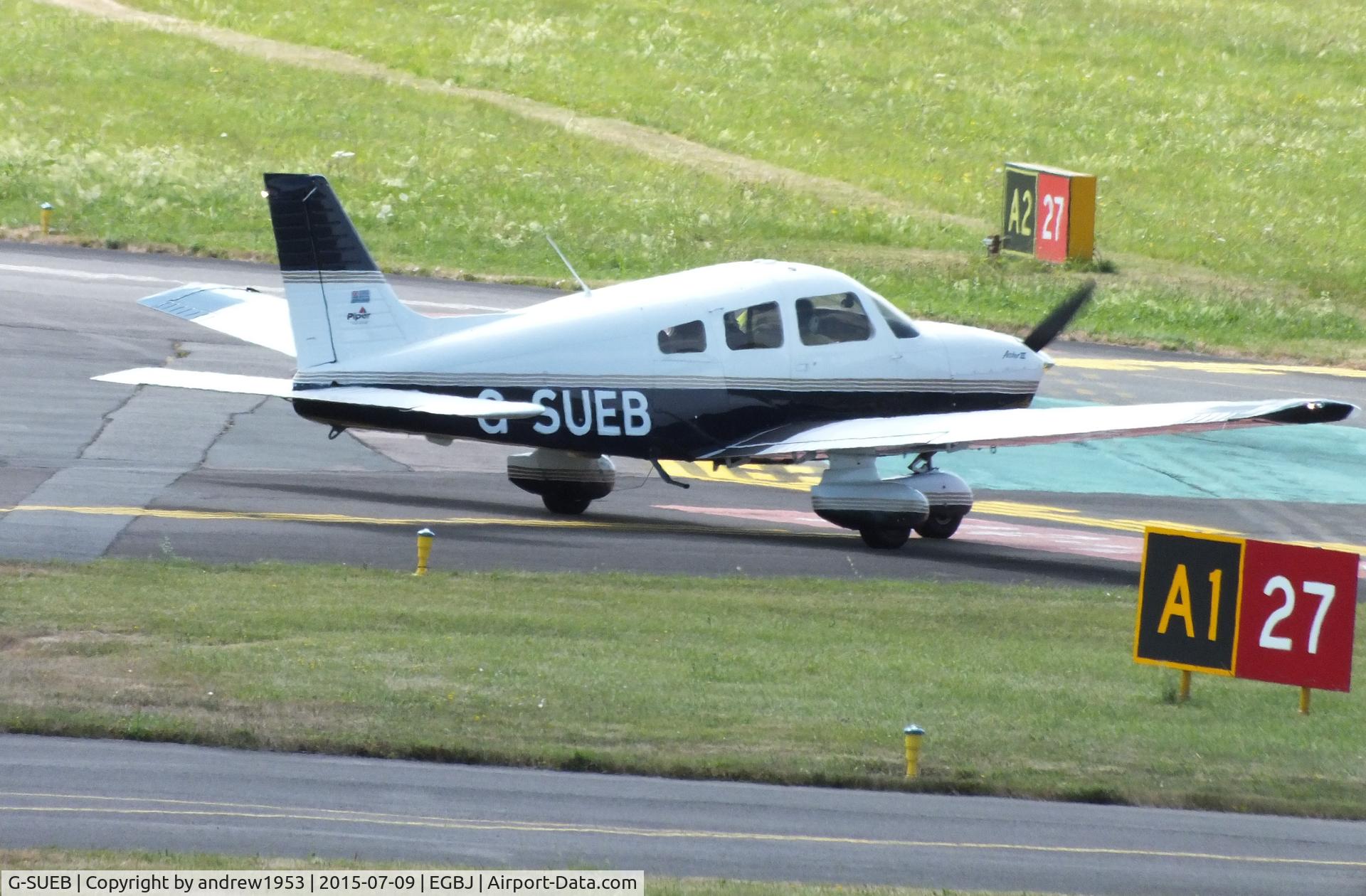 G-SUEB, 2001 Piper PA-28-181 Cherokee Archer III C/N 28-43466, G-SUEB at Gloucestershire Airport.