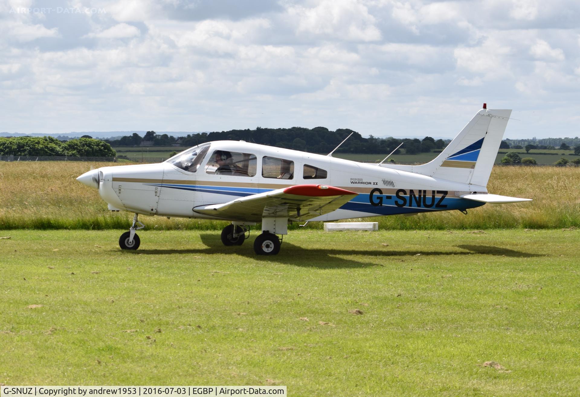 G-SNUZ, 1983 Piper PA-28-161 Cherokee Warrior II C/N 28-8416021, G-SNUZ at Cotswold Airport.