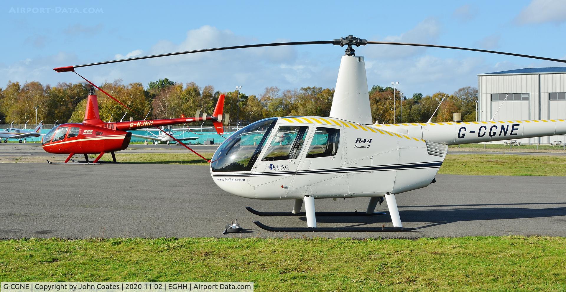 G-CGNE, 2010 Robinson R44 Raven II C/N 12952, At Bliss Avn. with G-NJNH