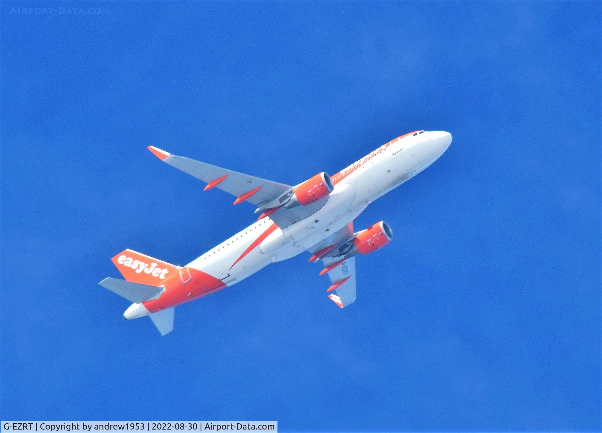 G-EZRT, 2018 Airbus A320-214 C/N 8162, G-EZRT over the Bristol Channel.