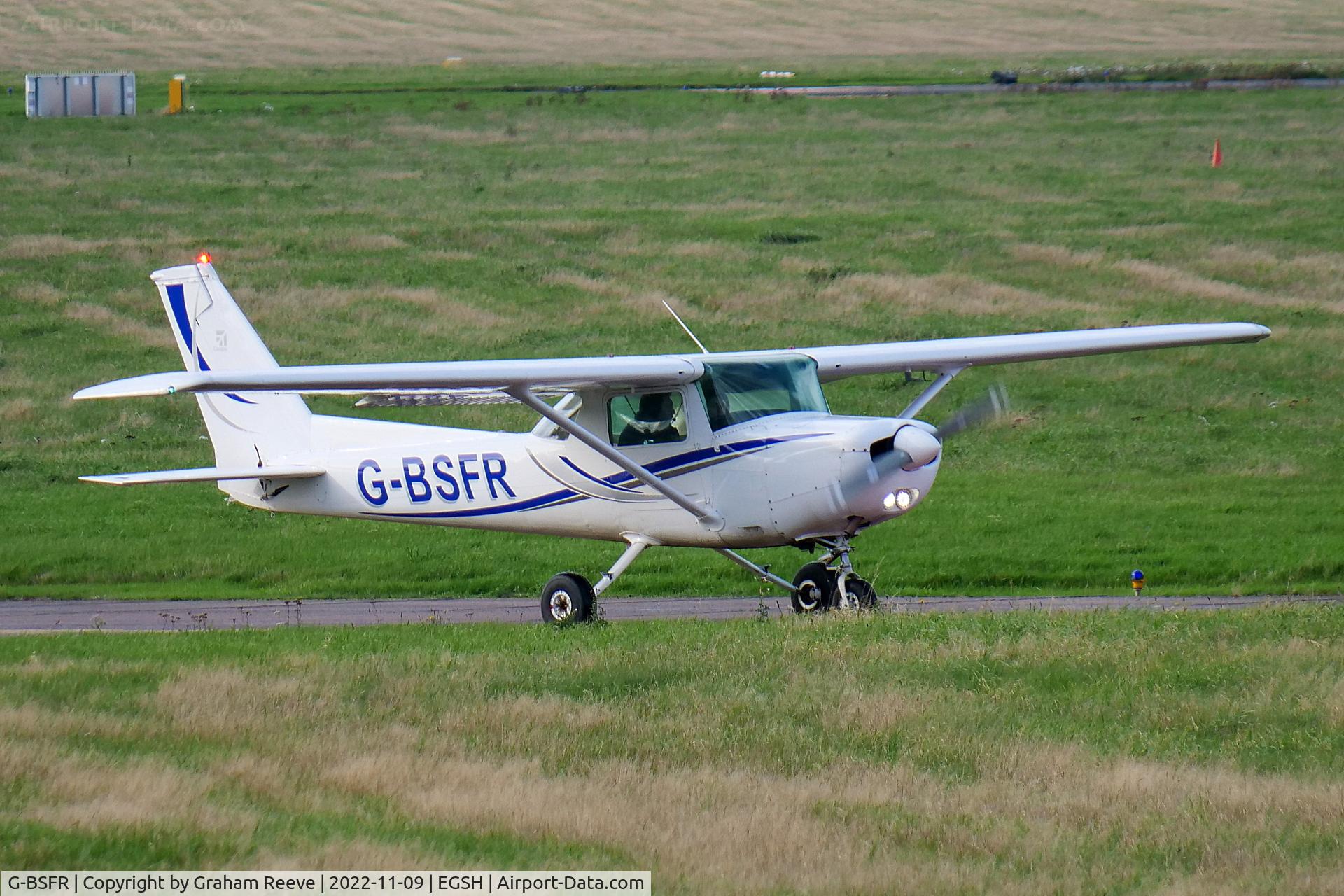 G-BSFR, 1979 Cessna 152 C/N 152-82268, Departing from Norwich.