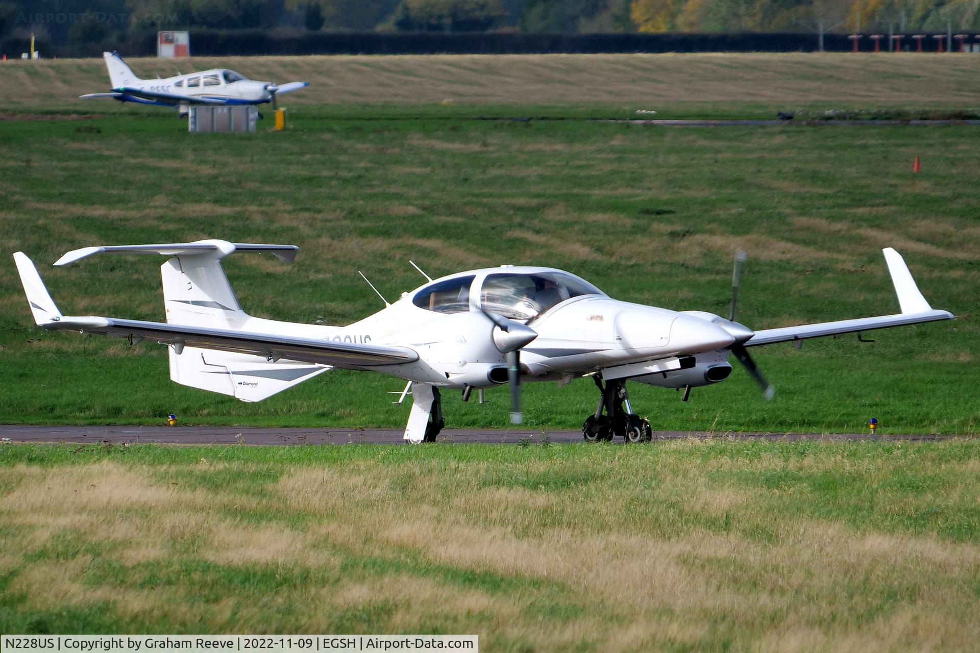 N228US, 2008 Diamond DA-42 Twin Star C/N 42.347, Departing from Norwich.