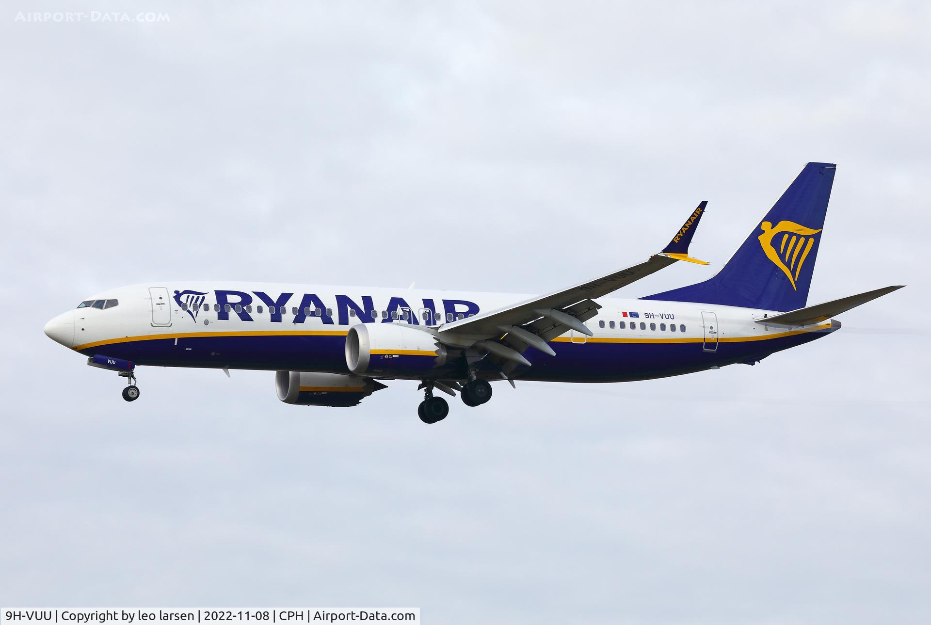 9H-VUU, 2021 Boeing 737-8-200 MAX C/N 65883, Copenhagen 8.11.2022