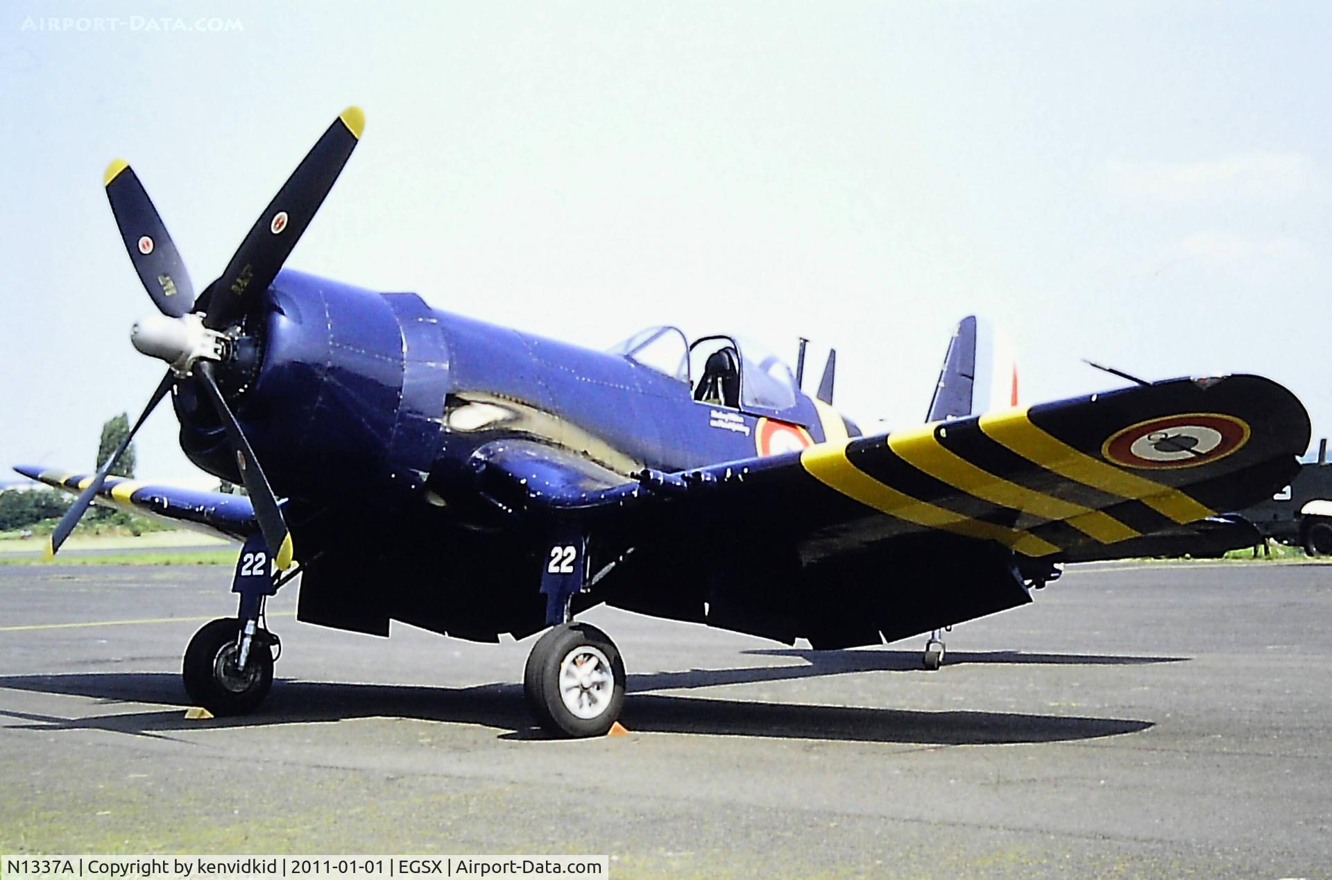 N1337A, 1952 Vought F4U-7 Corsair C/N 977, At North Weald.