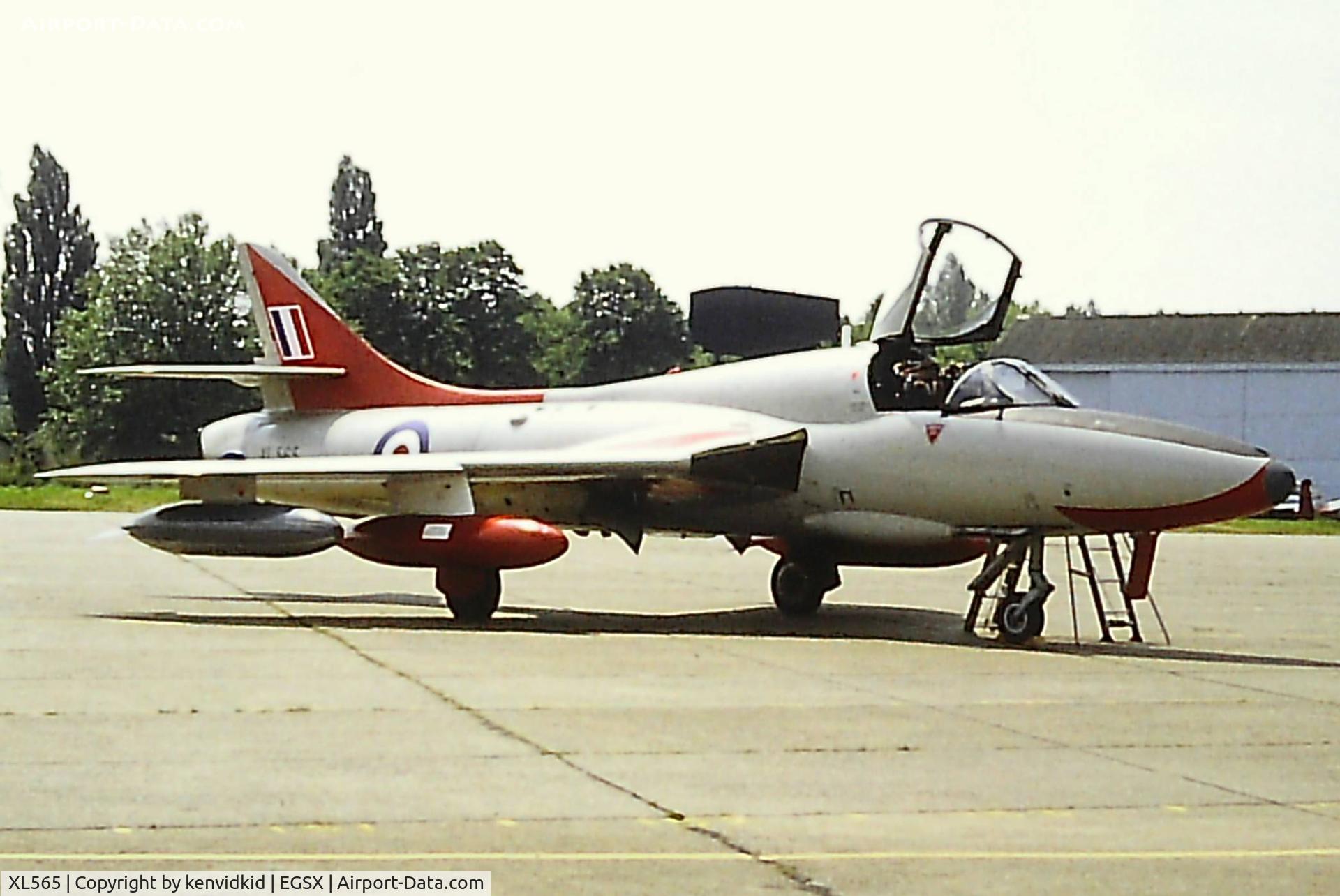 XL565, 1958 Hawker Hunter T.7 C/N 41H/693716, At North Weald.