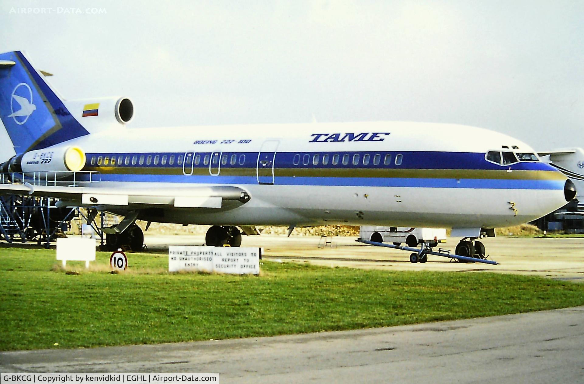 G-BKCG, 1970 Boeing 727-17 C/N 20328, At Lasham prior to Dan Air.