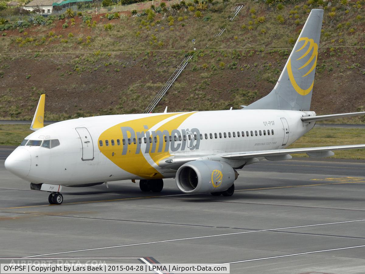 OY-PSF, 1998 Boeing 737-7Q8 C/N 28210, Just landed