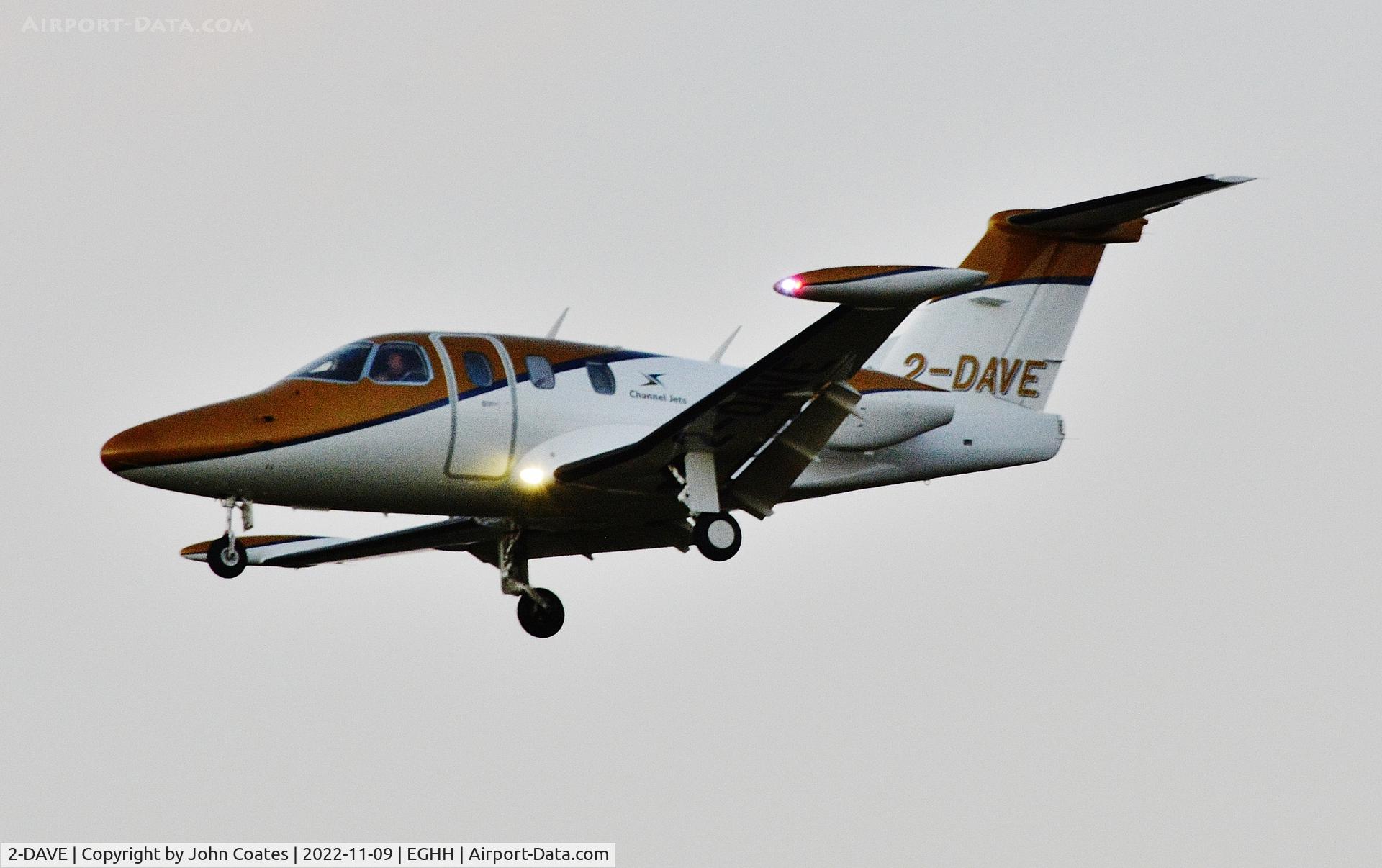 2-DAVE, 2008 Eclipse Aviation Corp EA-500 C/N EX500-210, Evening arrival in fading light