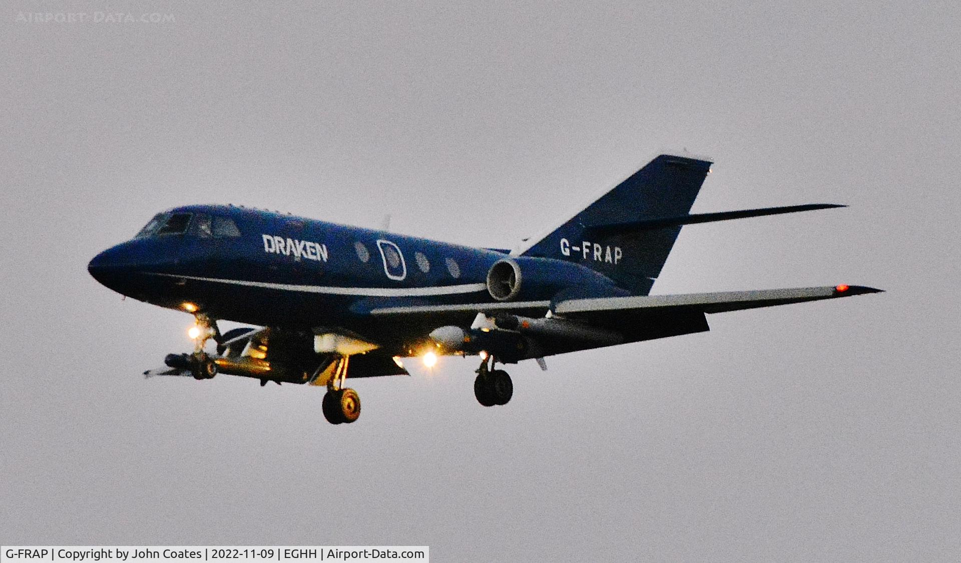 G-FRAP, 1969 Dassault Falcon 20DC C/N 207, Evening arrival in fading light