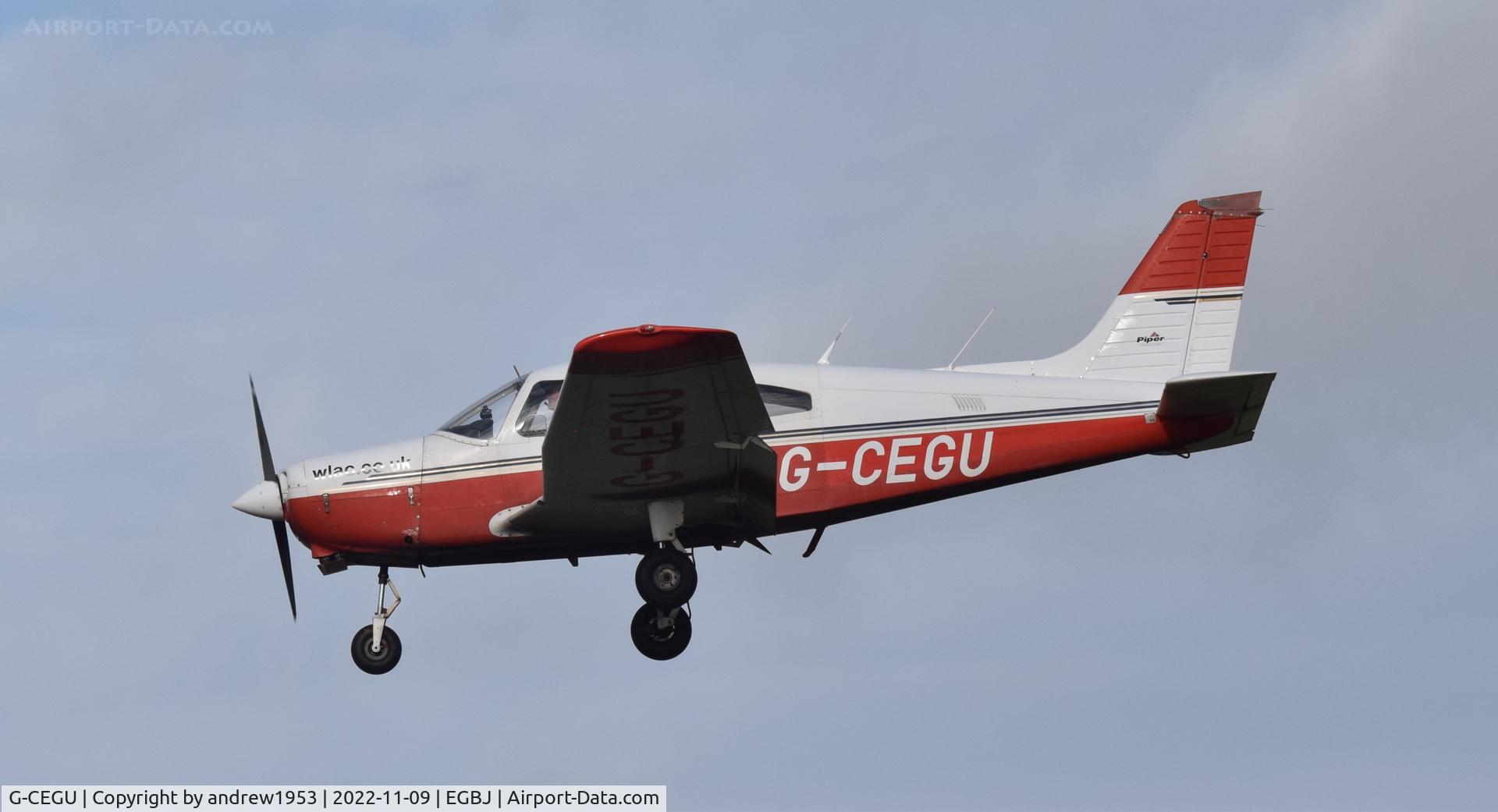G-CEGU, 1974 Piper PA-28-151 Cherokee Warrior C/N 28-7715165, G-CEGU at Gloucestershire Airport.