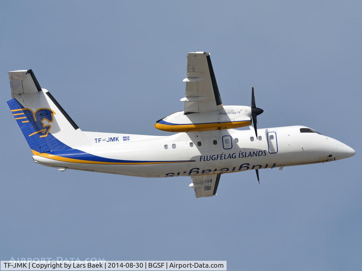 TF-JMK, 1996 De Havilland Canada DHC-8-202 Dash 8 C/N 446, Departing for KEF