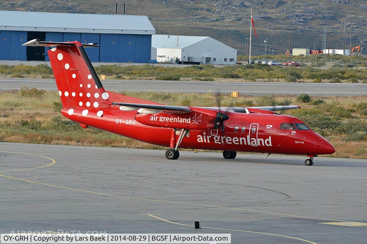 OY-GRH, 1997 De Havilland Canada DHC-8-202 Dash 8 C/N 488, Arrive from Nuuk