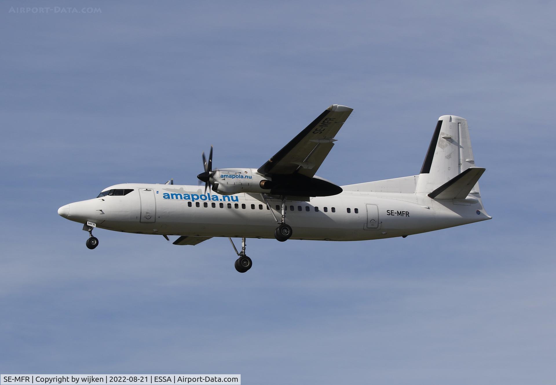 SE-MFR, 1992 Fokker 50 C/N 20264, RWY 26