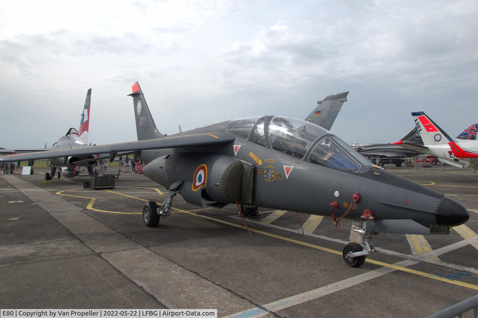 E80, Dassault-Dornier Alpha Jet E C/N E80, French Air Force Dassault-Breguet - Dornier Alpha Jet E at Cognac - Châteaubernard air base, France, 2022
