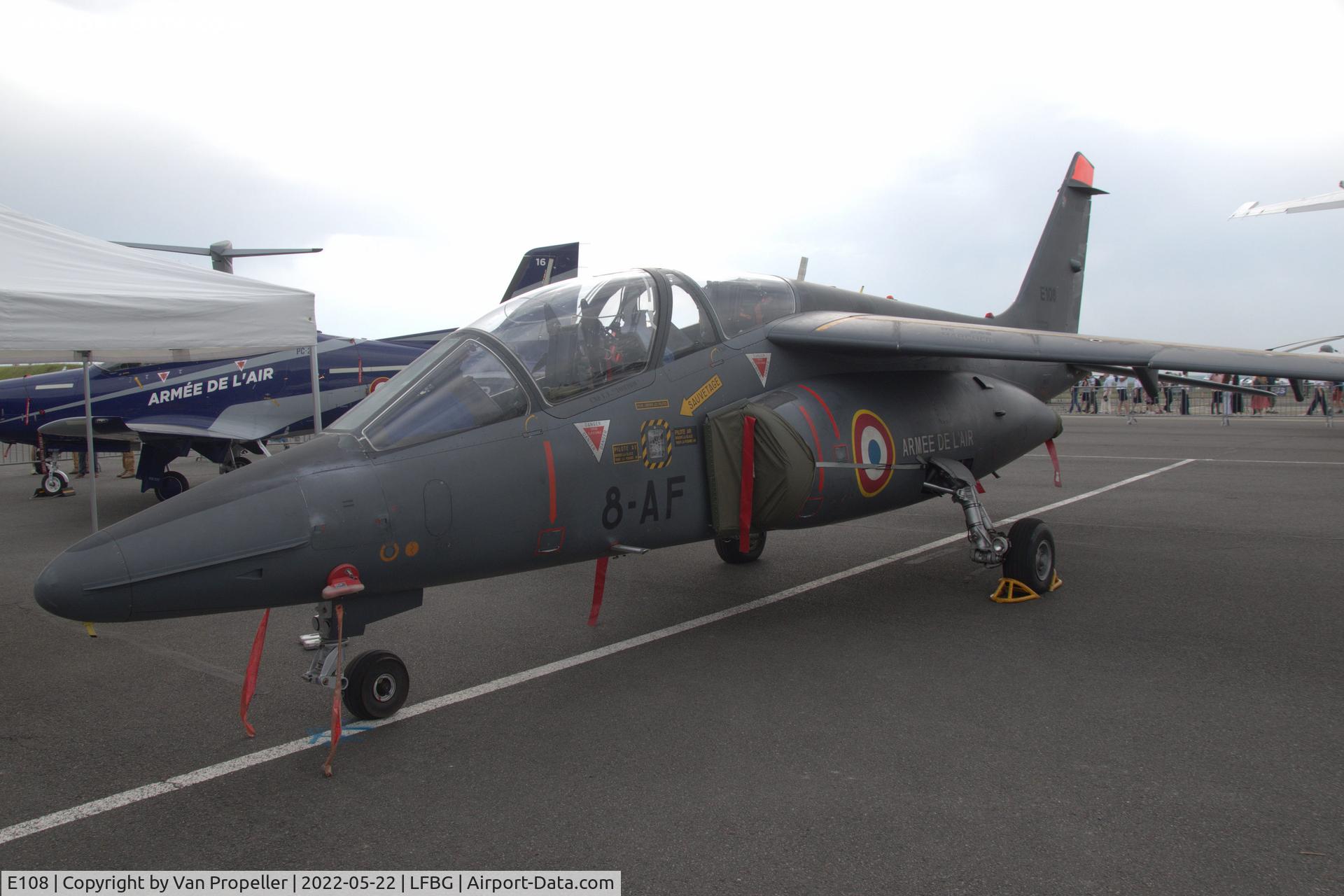 E108, Dassault-Dornier Alpha Jet E C/N E108, French Air Force Dassault-Breguet - Dornier Alpha Jet E at Cognac - Châteaubernard air base, France, open days 2022