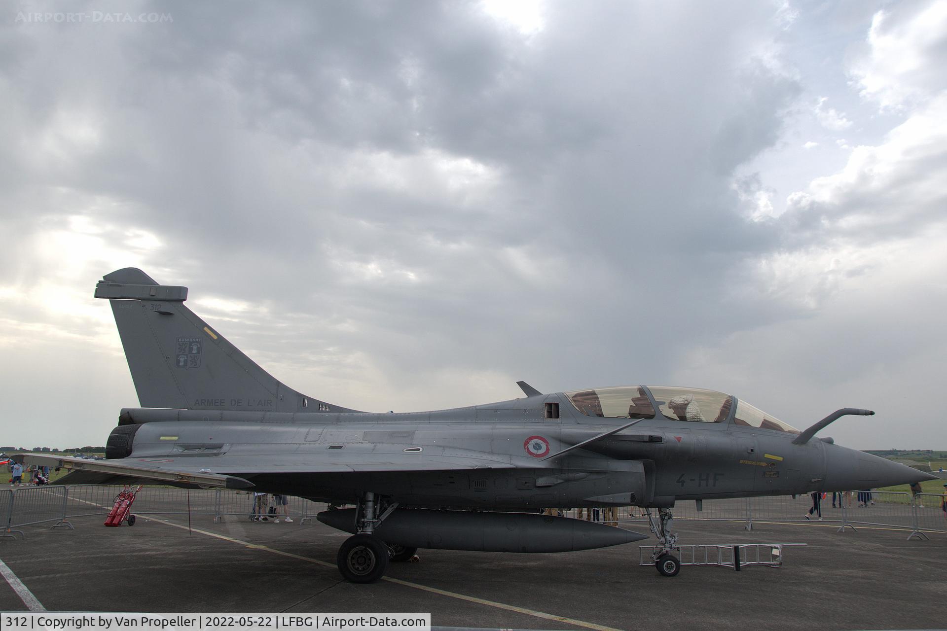 312, Dassault Rafale B C/N 312, French Air Force Dassault Rafale B fighter at Cognac - Châteaubernard air base, France, 2022