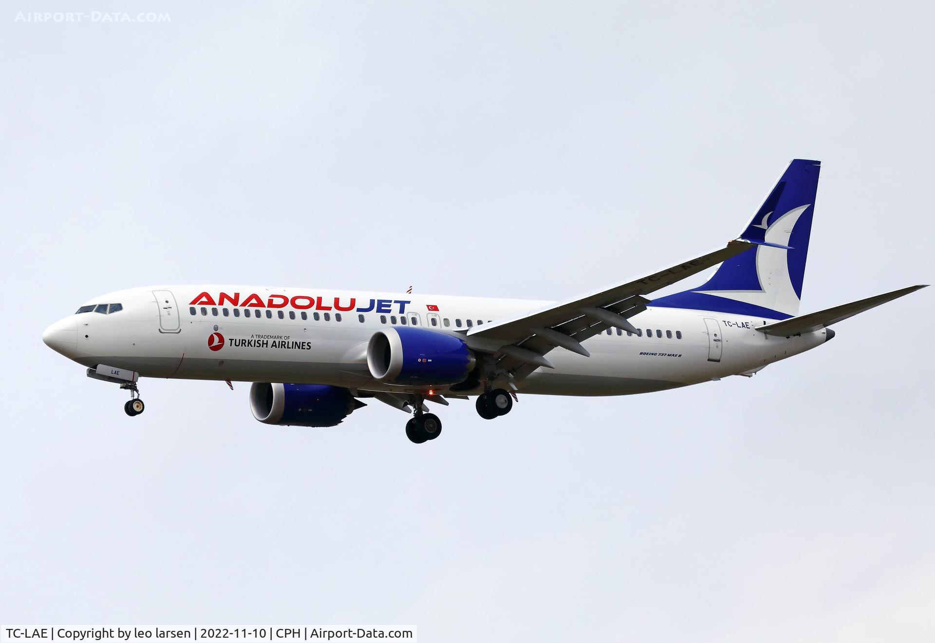 TC-LAE, 2022 Boeing 737-8 MAX C/N 44654, Copenhagen 10.11.2022