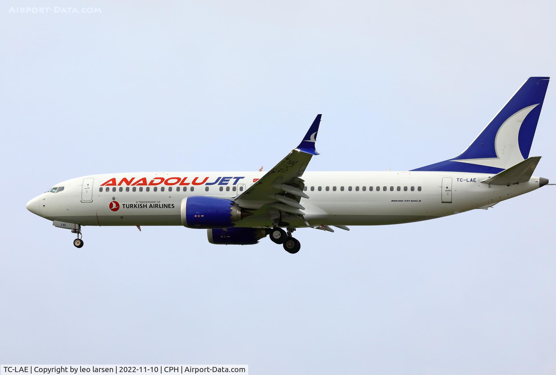 TC-LAE, 2022 Boeing 737-8 MAX C/N 44654, Copenhagen 10.11.2022