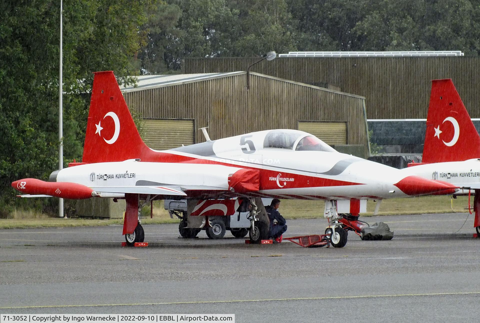 71-3052, 1971 Northrop (Canadair) NF-5A-2000 (CL-226) C/N 3052, Northrop (Canadair) NF-5A-2000 Freedom Fighter of the Türk Hava Kuvvetleri (Turkish air force) display team 'Türk Yildizlari / Turkish Stars' at the 2022 Sanicole Spottersday at Kleine Brogel air base