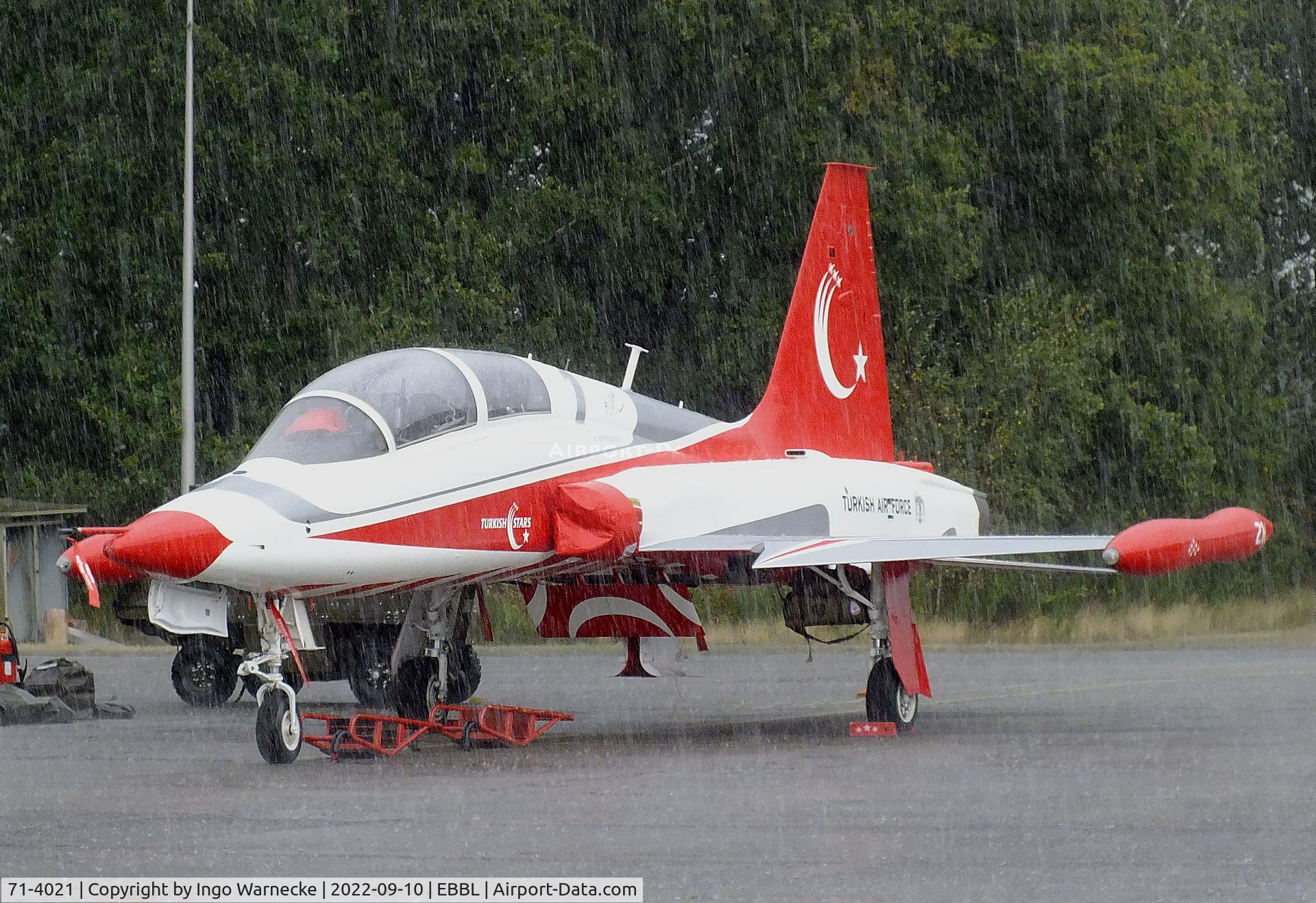 71-4021, 1971 Northrop (Canadair) NF-5B (CL-226) C/N 4021, Northrop (Canadair) NF-5B Freedom Fighter of the Türk Hava Kuvvetleri (Turkish air force) display team 'Türk Yildizlari / Turkish Stars' at the 2022 Sanicole Spottersday at Kleine Brogel air base