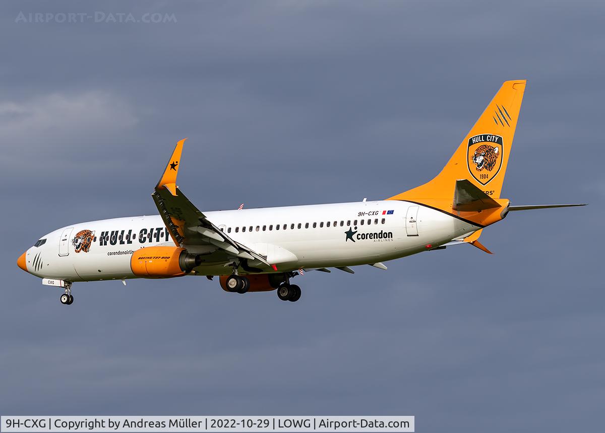 9H-CXG, 2001 Boeing 737-8K5 C/N 37254, Arriving from Hurghada.