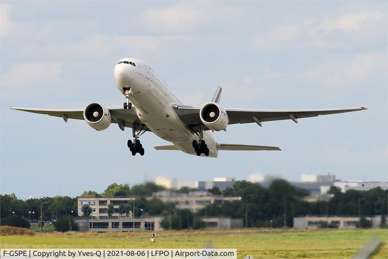F-GSPE, 1999 Boeing 777-228/ER C/N 29006, Boeing 777-228-ER, Taking off rwy 24,Paris Orly airport (LFPO-ORY)