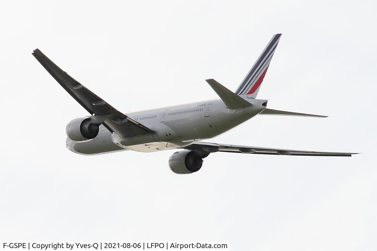 F-GSPE, 1999 Boeing 777-228/ER C/N 29006, Boeing 777-228-ER, Climbing from rwy 24,Paris Orly airport (LFPO-ORY)