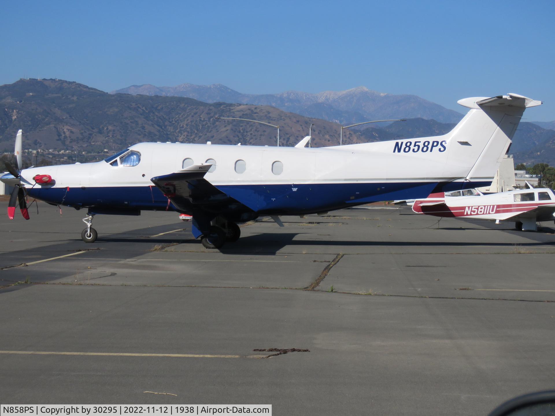 N858PS, 2010 Pilatus PC-12/47E C/N 1212, Parked