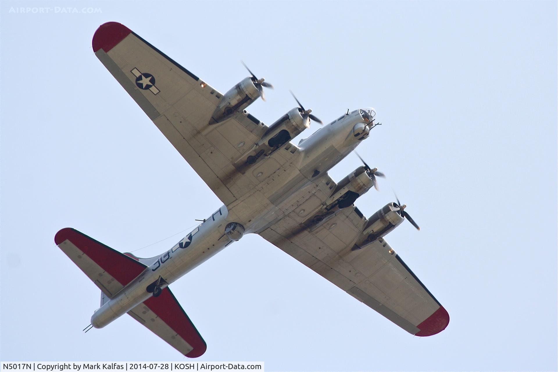 N5017N, 1944 Lockheed/Vega (Boeing) B-17G-105-VE Flying Fortress C/N 8649, N5017N Aluminum Overcast overhead at OSH