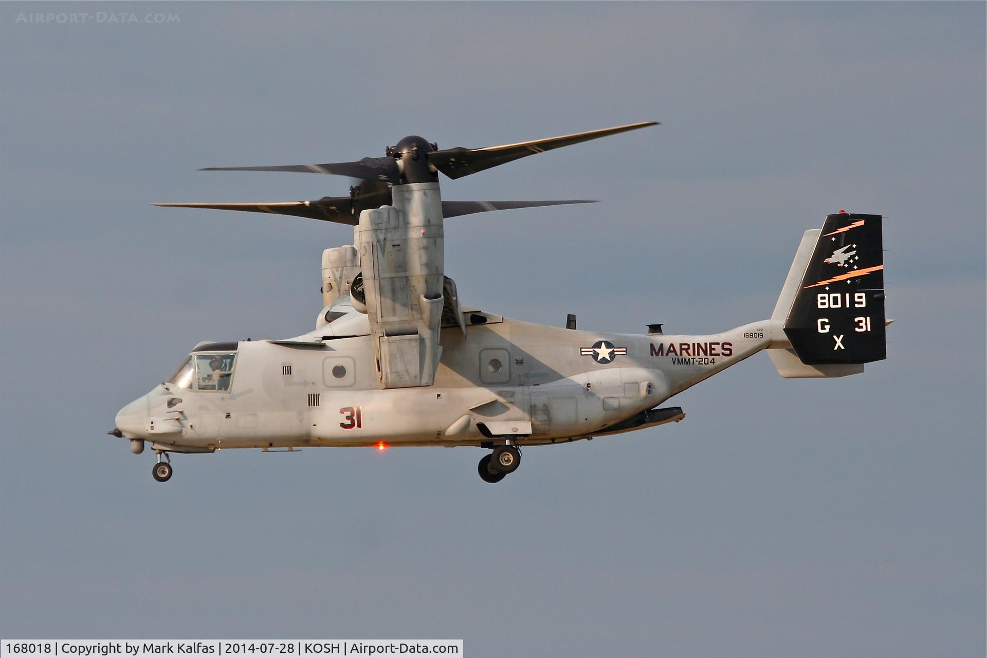 168018, Bell-Boeing MV-22B Osprey C/N D0148, Bell-Boeing MV-22B Osprey, 168019 at OSH