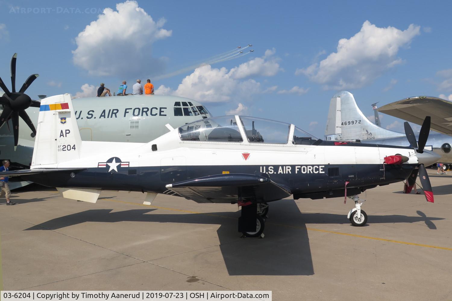 03-6204, Raytheon T-6A Texan II C/N PT-257, Raytheon T-6A Texan II, c/n: PT-257, AirVenture 2019.  Ex Navy 166004