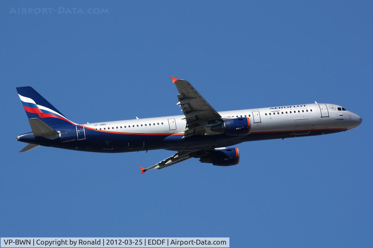 VP-BWN, 2004 Airbus A321-211 C/N 2330, at fra
