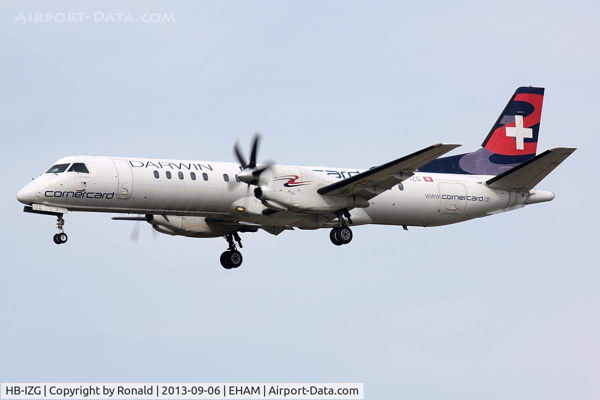 HB-IZG, 1995 Saab 2000 C/N 2000-010, at spl