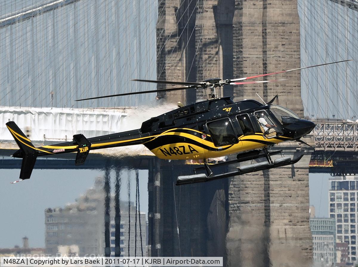 N48ZA, 2010 Bell 407 C/N 53996, Landing on Manhattan Heliport