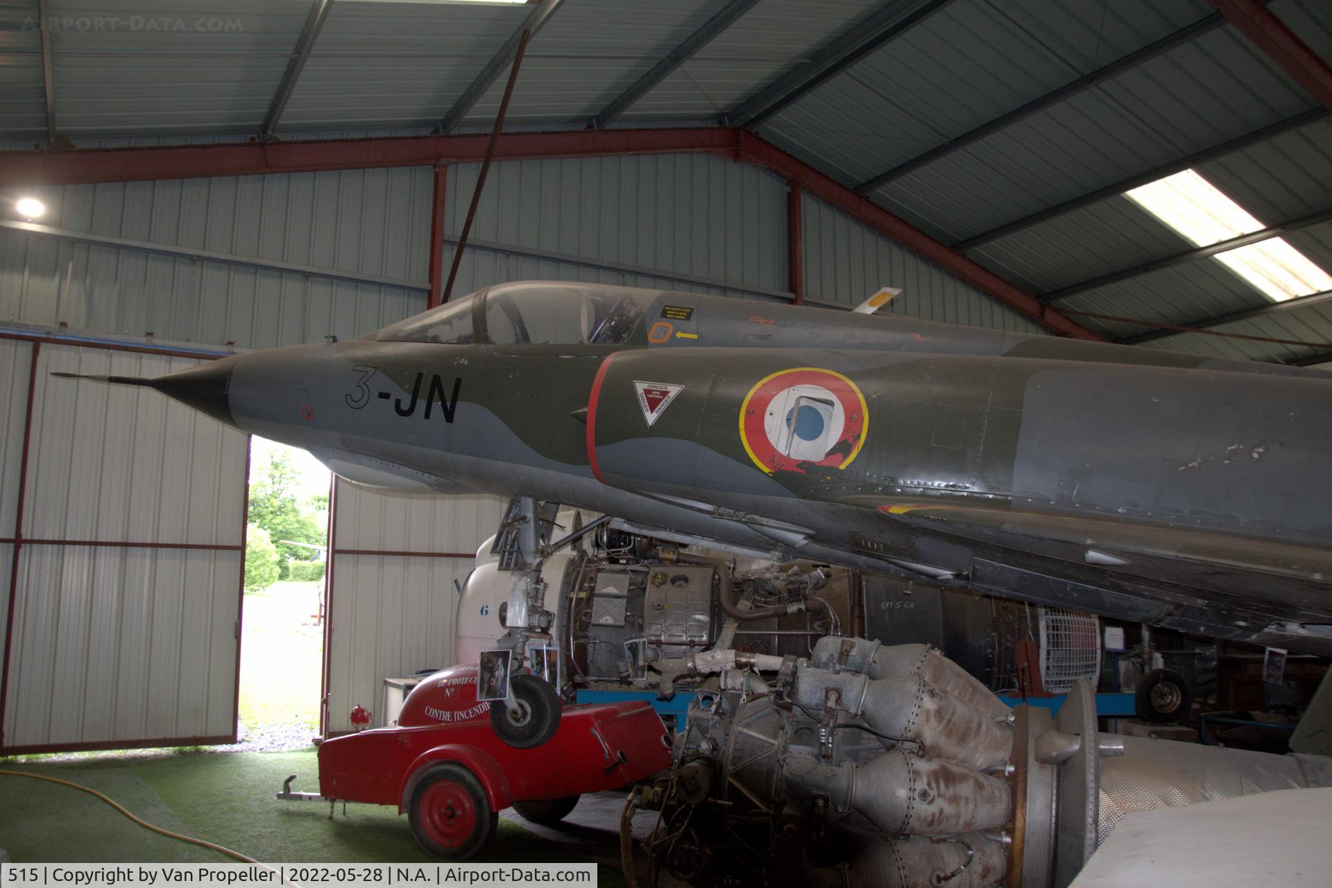 515, 1966 Dassault Mirage IIIE C/N 515, French Air Force Dassault Mirage IIIE preserved at the Industrie and Aviation Museum in Albert, France, 2022