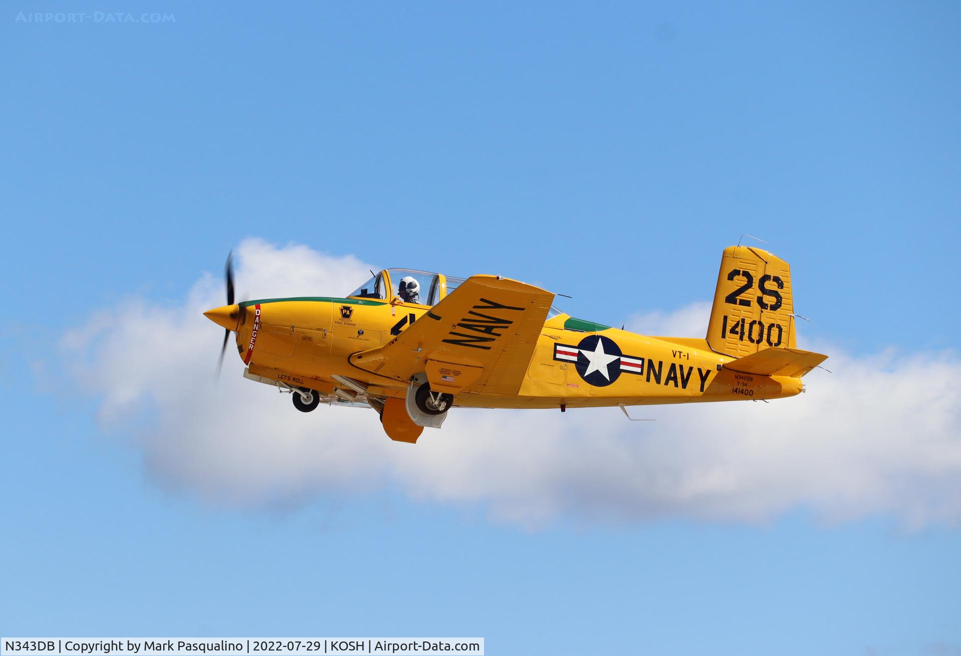 N343DB, 1957 Beech T-34B Mentor C/N BG-317, Beech T-34B
