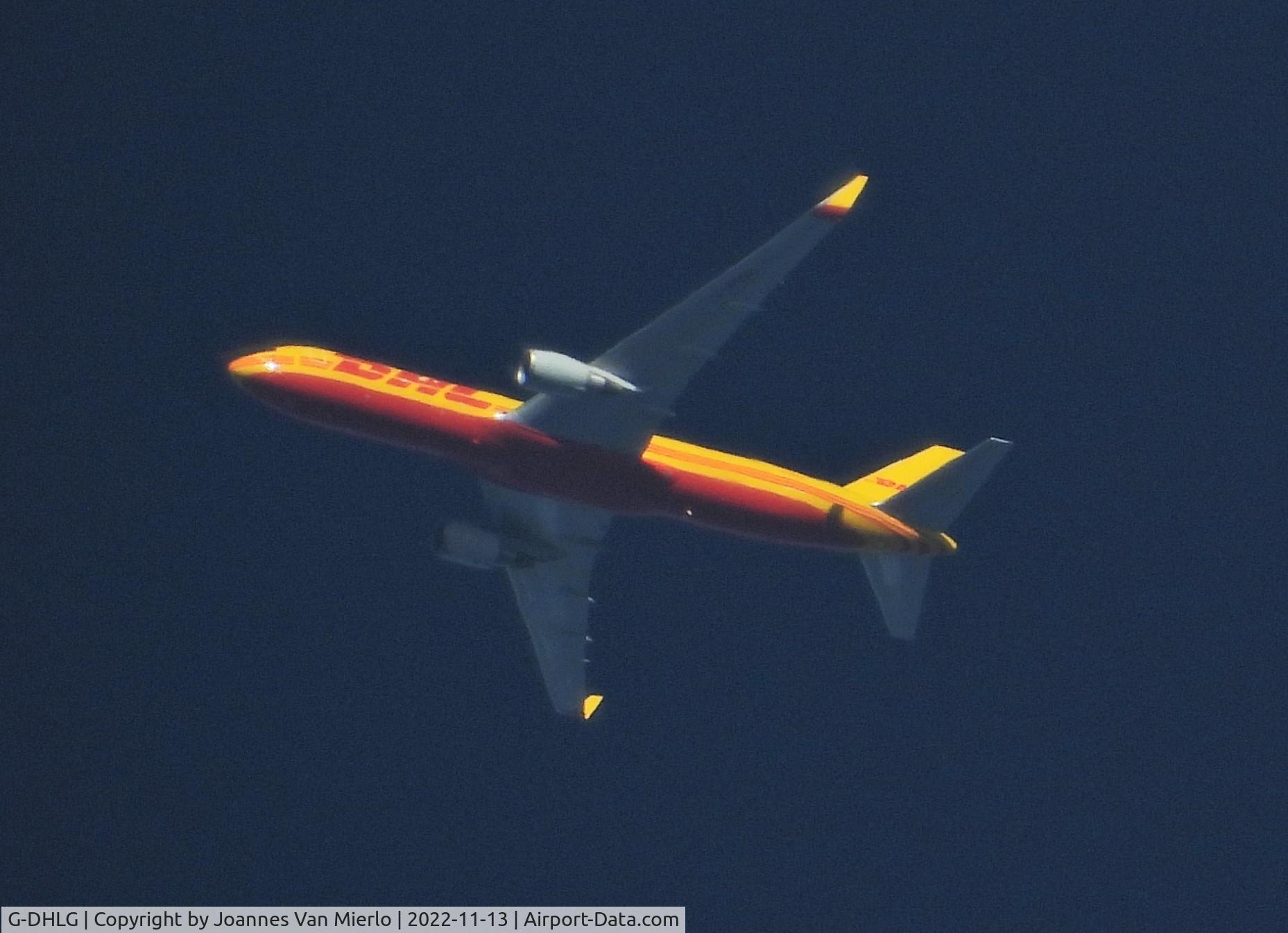 G-DHLG, 2009 Boeing 767-3JHF C/N 37807, Cruising over belgium