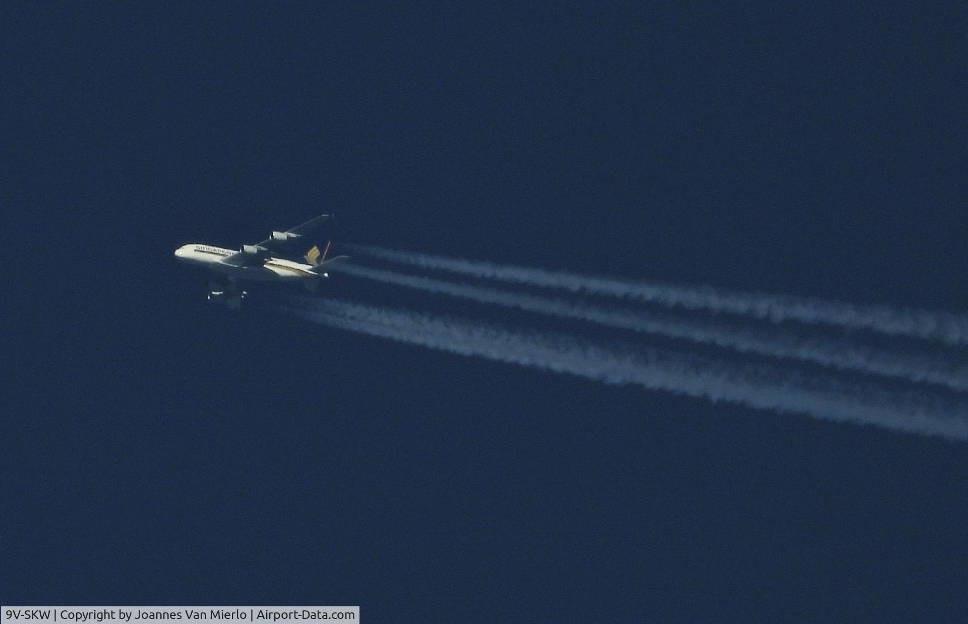 9V-SKW, 2017 Airbus A380-841 C/N 0251, Cruising over the Netherlands