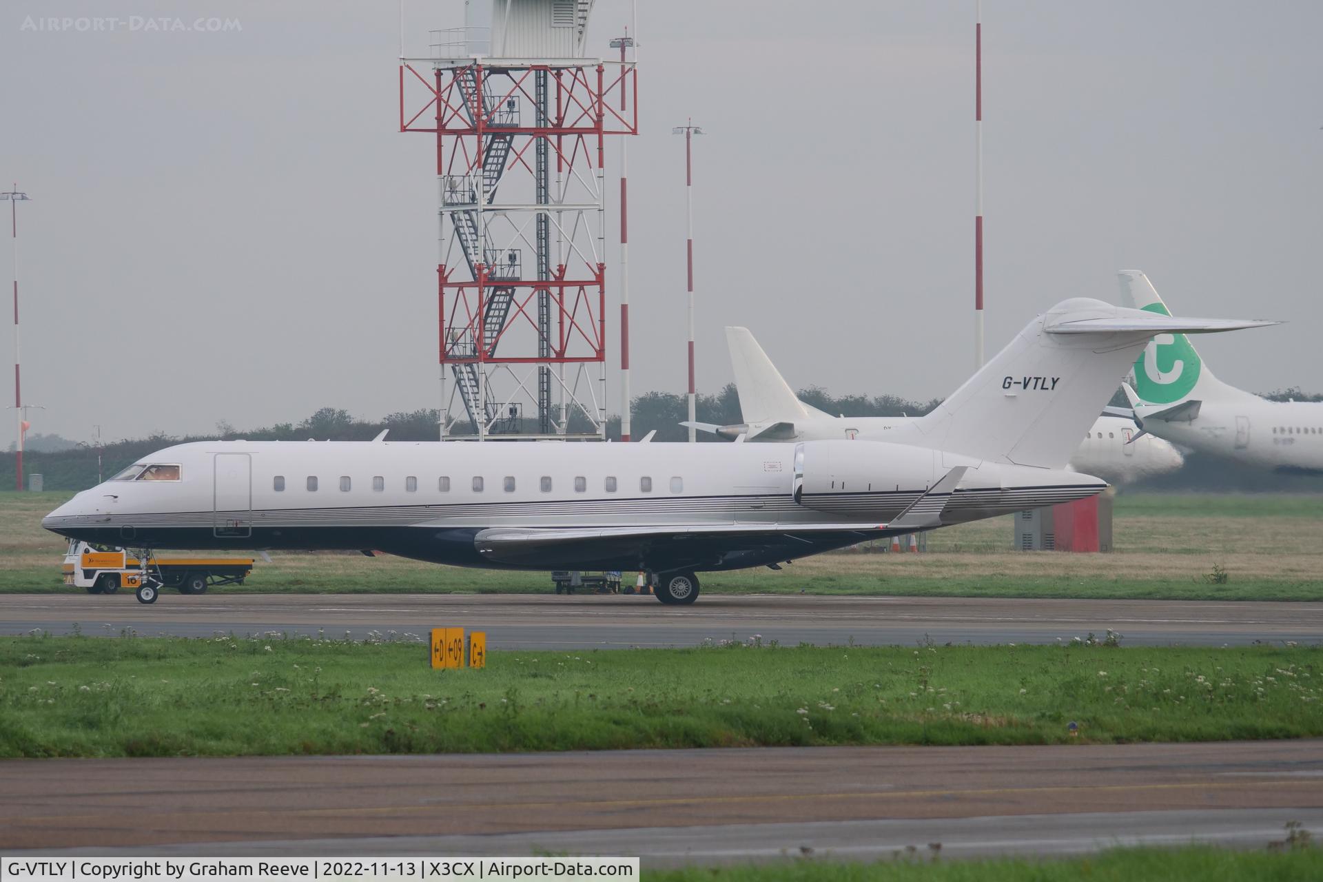 G-VTLY, 2011 Bombardier BD-700-1A10 Global Express C/N 9456, Parked at Norwich.