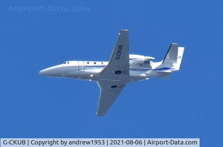 G-CKUB, 2014 Cessna 560XL Citation XLS+ C/N 560-6169, G-CKUB over the Bristol Channel.