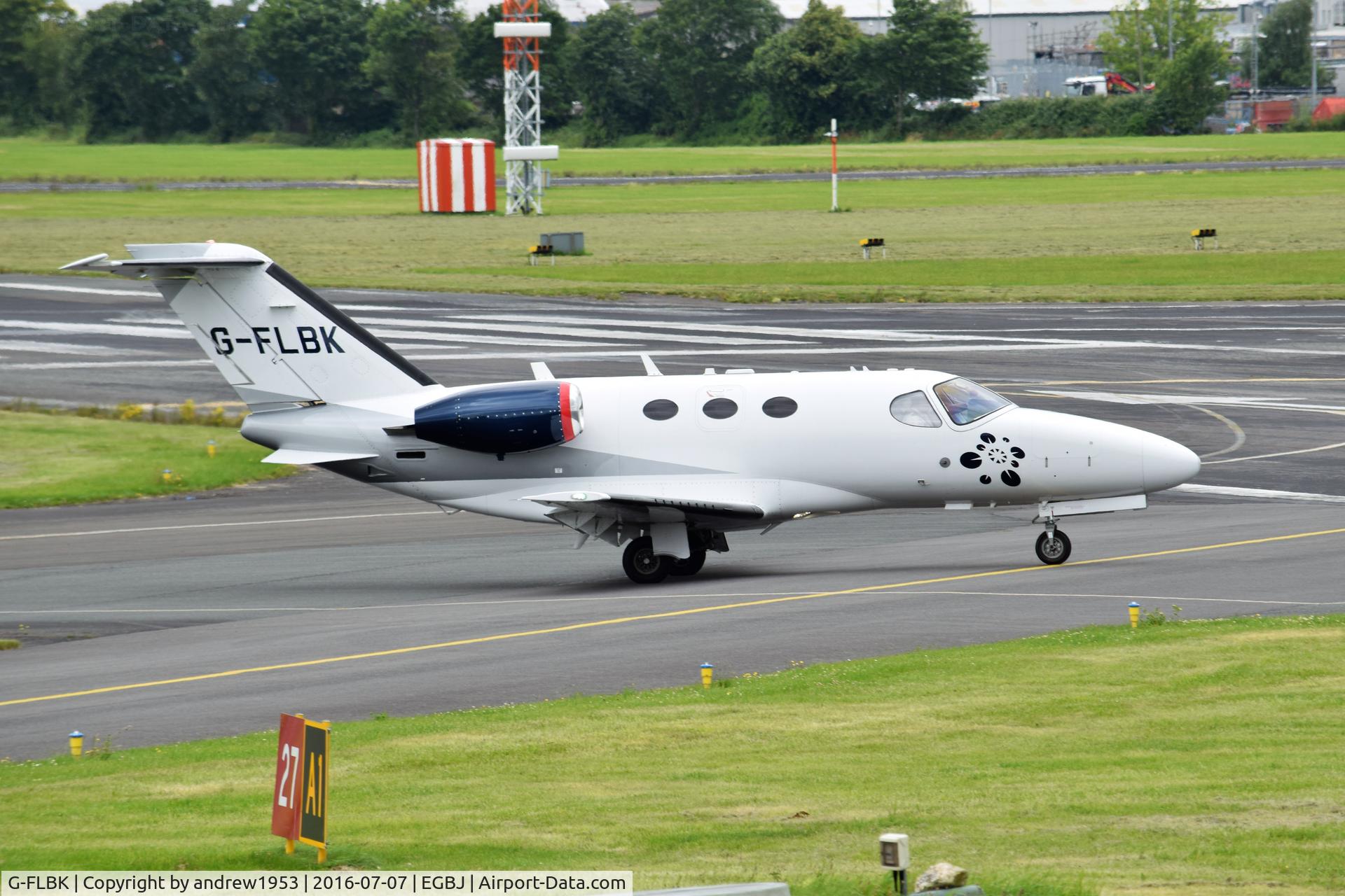 G-FLBK, 2008 Cessna 510 Citation Mustang Citation Mustang C/N 510-0068, G-FLBK at Gloucestershire Airport.