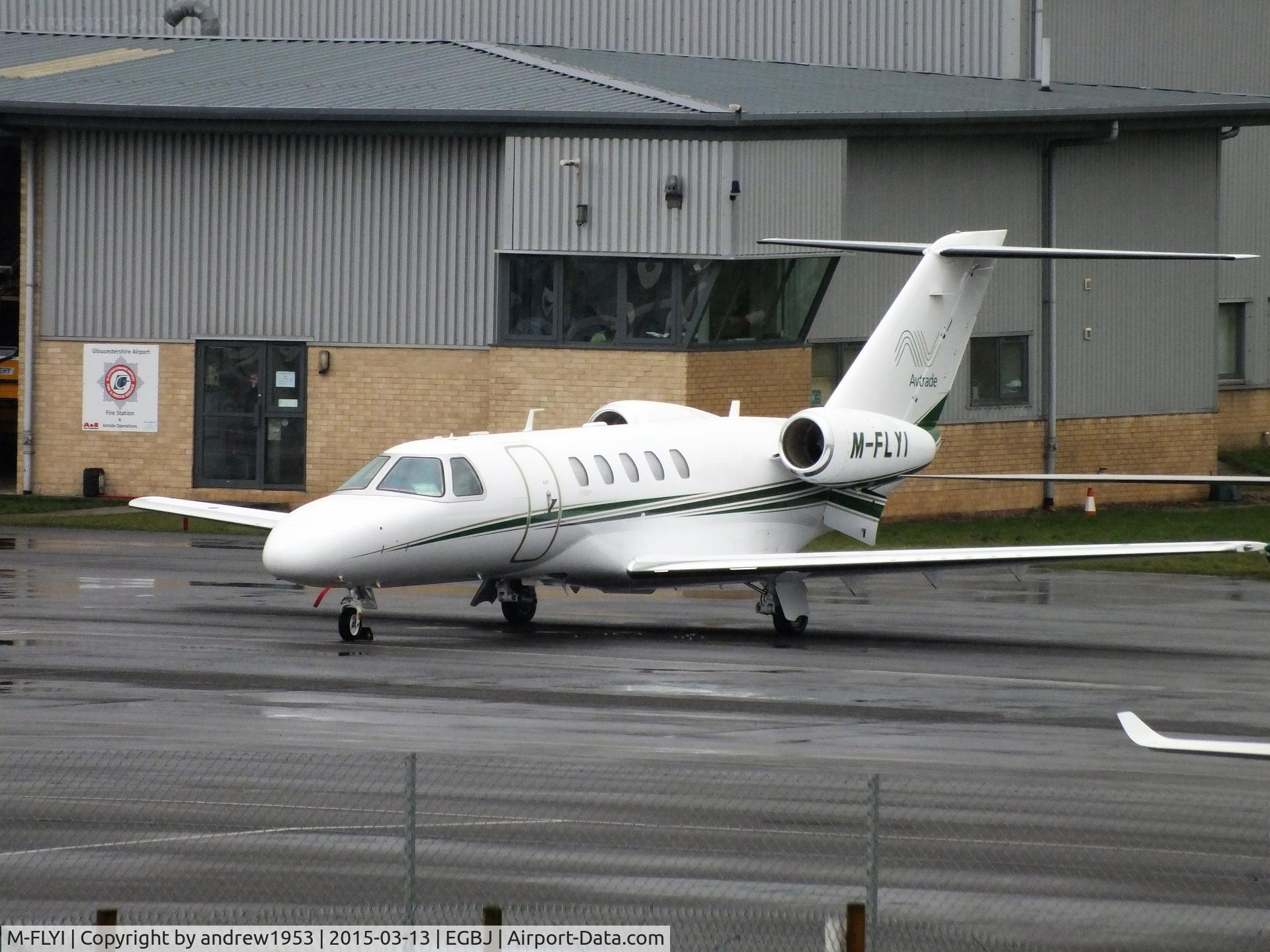 M-FLYI, 2012 Cessna 525C CitationJet CJ4 C/N 525C-0106, M-FLYI at Gloucestershire Airport.