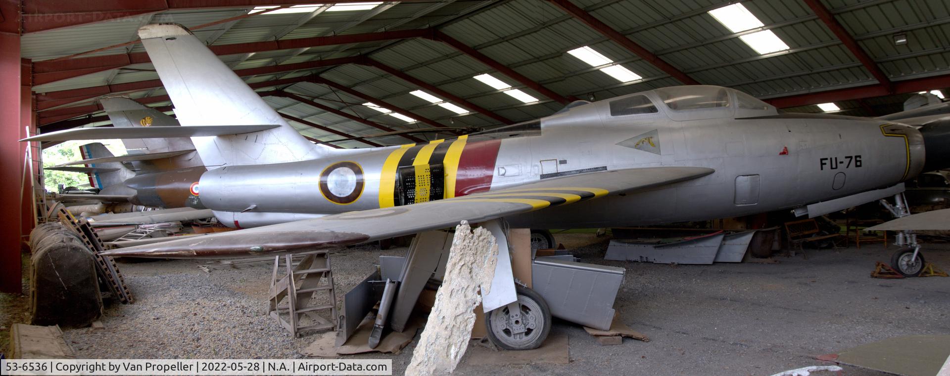 53-6536, 1953 Republic F-84F-61-RE Thunderstreak C/N 3/1956, Belgian Air Force Republic F-84F Thunderstreak preserved in the Industry and Aviation Museum in Albert, France, 2022