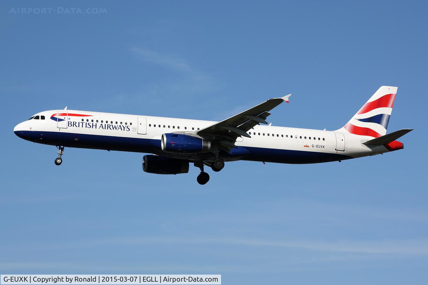 G-EUXK, 2007 Airbus A321-231 C/N 3235, at lhr