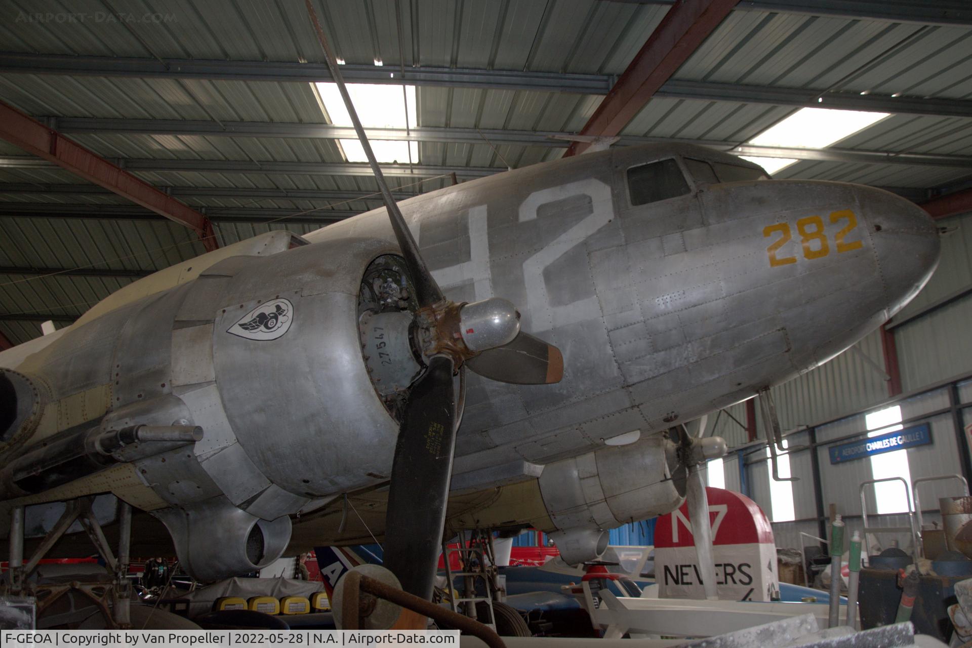 F-GEOA, 1945 Douglas C-47B C/N 32752, Douglas C-47B-25-DK Skytrain preserved in the Industry and Aviation Museum in Albert, France, 2022