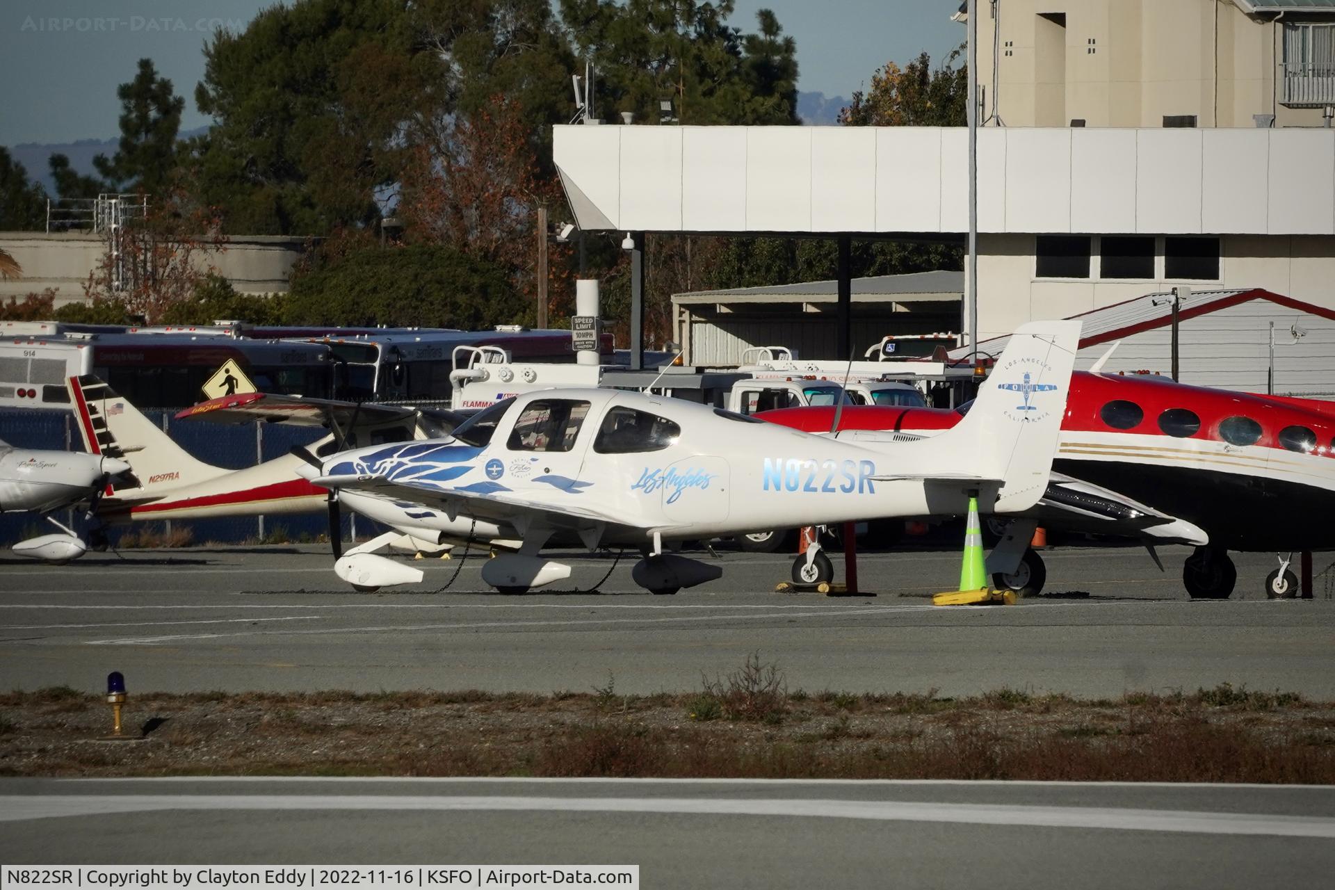 N822SR, 2005 Cirrus SR20 C/N 1567, San Carlos Airport California 2022.