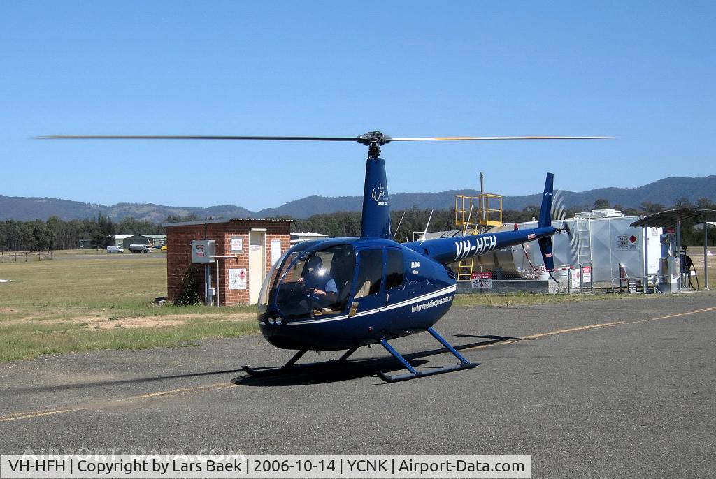 VH-HFH, 1998 Robinson R44 C/N 0505, After a 30 minute circular flight over the Hunter Vallley wine region.
This image was used in an accident report after the accident in 2011