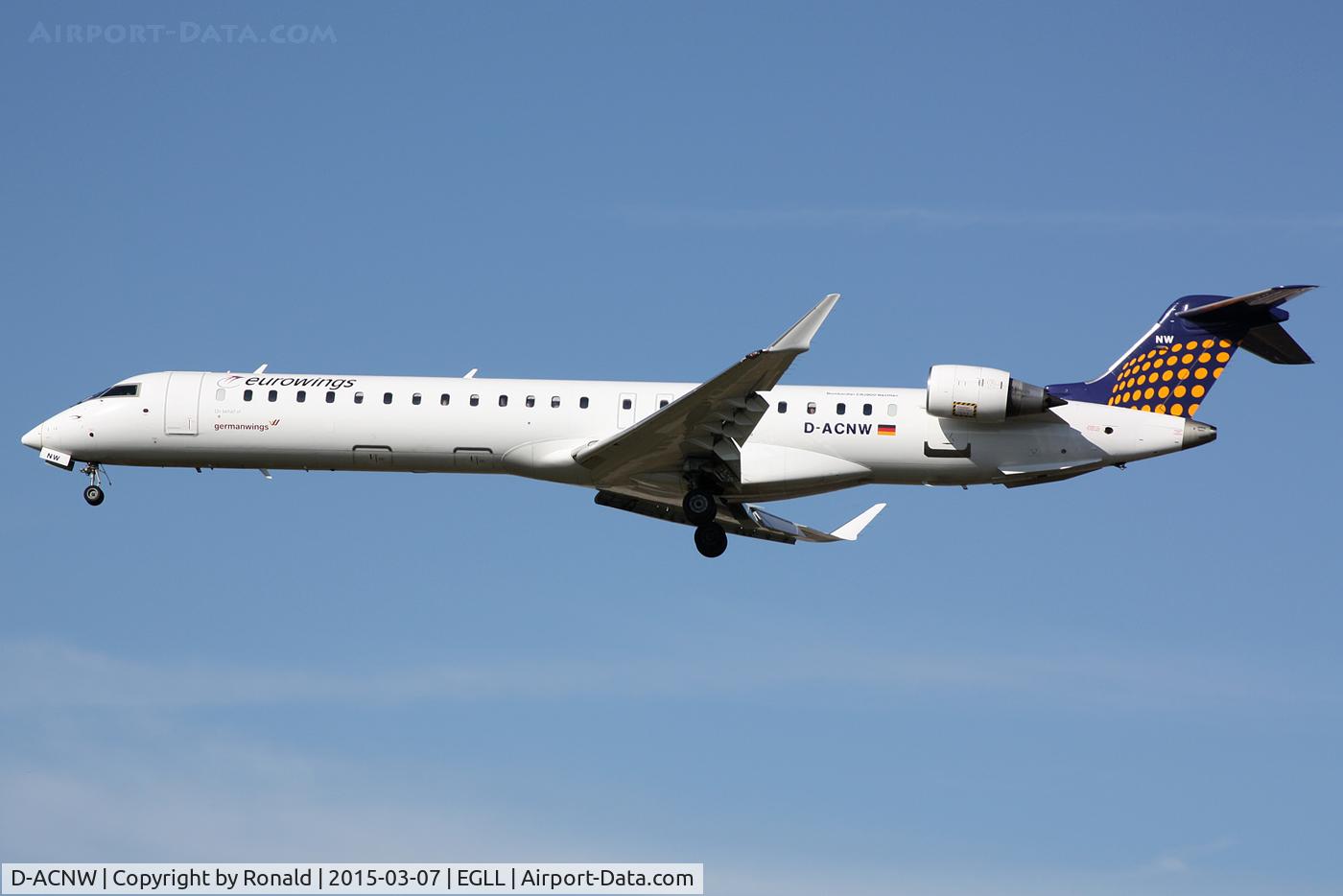 D-ACNW, 2011 Bombardier CRJ-900LR (CL-600-2D24) C/N 15269, at lhr